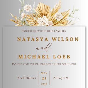 Tarjeta de boda digital: tarjeta de felicitación imprimible para pareja, saludo de boda moderno, descarga instantánea