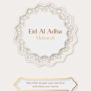 Cartão Eid Mubarak para impressão • Download digital de cartão islâmico • PDF instantâneo Eid al-Adha • Cartão muçulmano moderno para o Ramadã Eid