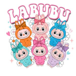 Labubu Cute Monster PNG Bundle • Kawaii Digital Clipart for Stickers, Cricut, Sublimation & Scrapbooking – Instant Download
