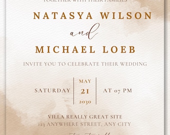 Modern Wedding Card: Printable Congratulations Card (5x7 PDF & JPG Digital Download)