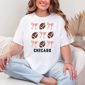 Chicago Football T-Shirt | Game Day Shirt for Women and Teens | Trendy Chicago Tailgating Tee | Chicago Game Day