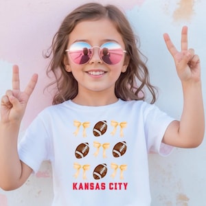 Camiseta juvenil de fútbol americano de Kansas City / Camiseta para el día del partido para adolescentes y niños / Camiseta moderna para el tailgating de Kansas City / Camiseta para el día del partido de Kansas City