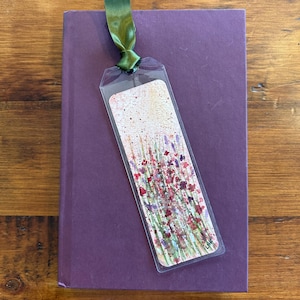 Hand painted original watercolor bookmark, wildflowers, Flowers, Book Lover Gift, Painting, Bookmark, Reader Gift, Art, Mom