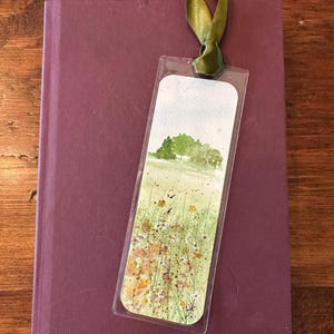 Hand painted original watercolor bookmark, wildflowers, Flowers, Book Lover Gift, Painting, Bookmark, Reader Gift, Art, Mom