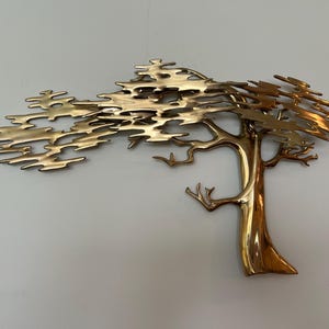 Signed Bijan Brass Wall Sculpture – Mid-Century Modern Brutalist Art – Large Abstract Metal Wall Hanging