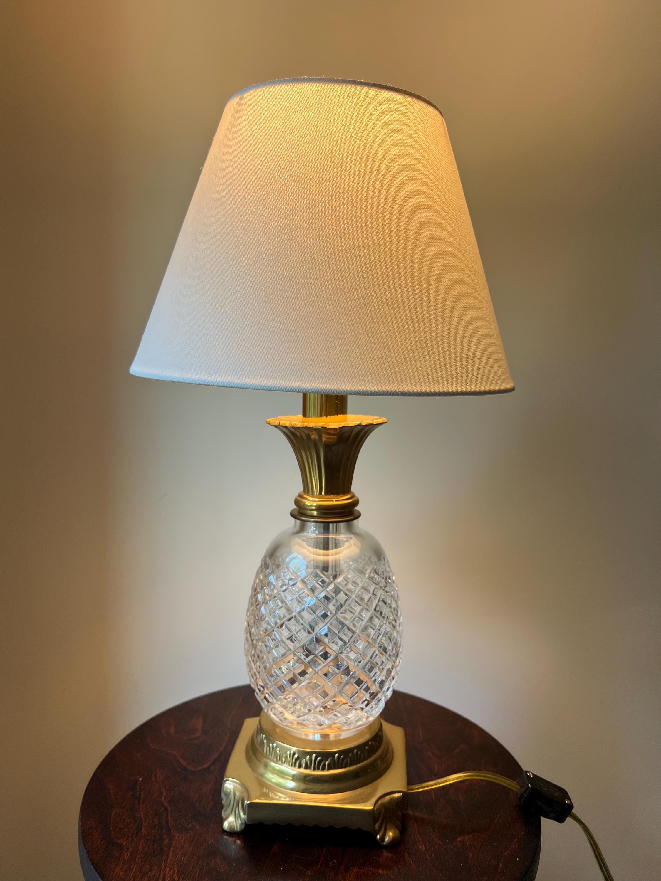 Vintage Waterford Crystal Pineapple Lamp – Hollywood Regency Brass Base -  Etsy, image size:2250x3000