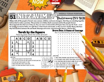 Week 51 Nitzavim Torah Activity Mat: Jewish Homeschool Printable (PDF Download)