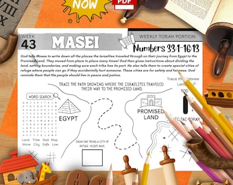 Week 43 Masei Torah Activity Mat: Jewish Homeschool Printable (PDF Download)