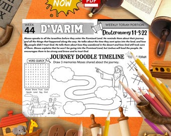Week 44 D'varim Torah Activity Mat: Moses Journey, Word Search (PDF Download)