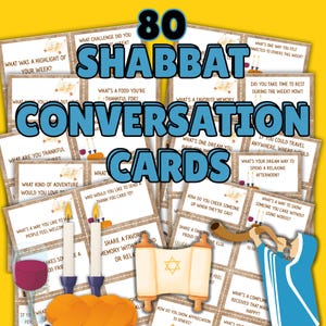 80 carte per avviare una conversazione sullo Shabbat – Stampabili per famiglie, divertenti e stimolanti, domande, download digitale per tutte le età