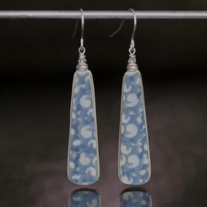 Polish Pottery Earrings Jewelry Blue Swirl