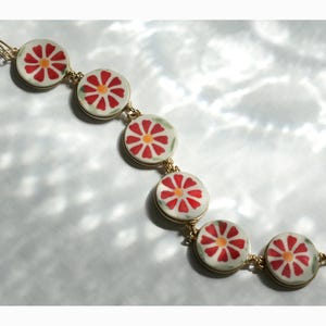 Polish Pottery Bracelet Jewelry Flower Power
