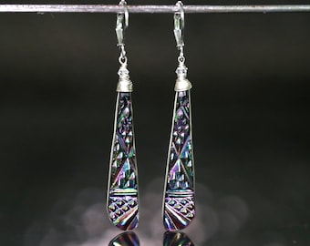 Carnival Glass Earrings Jewelry Fenton Pagoda Deco