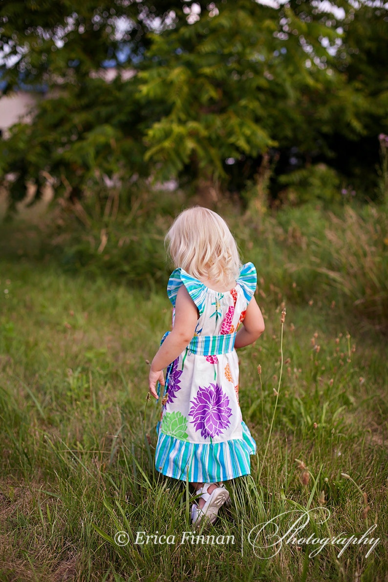 Children's clothing sewing tutorial PDF pattern Ruffle Sleeve girl's dress by Tenderfeet Stitches INSTANT DOWNLOAD image 4