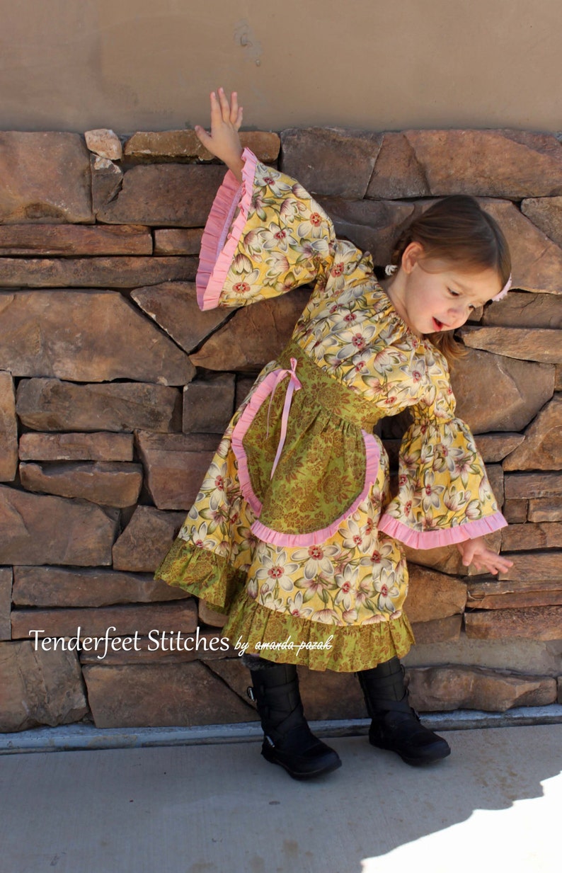 Plum Creek Prairie Girls Dress sewing pattern tutorial PDF childrens clothing for kids babies child INSTANT DOWNLOAD image 4
