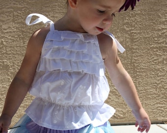 Kid's Bubble Ruffle Shirt girl's clothing sewing PDF tutorial pattern by Tenderfeet Stitches INSTANT DOWNLOAD