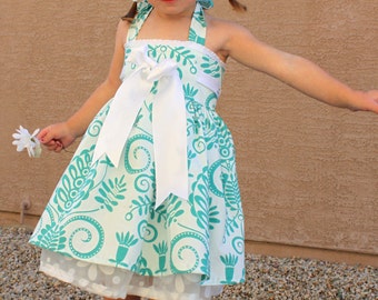 Girl's Dress sewing tutorial PDF kid's clothing Bowtie Halter dress INSTANT DOWNLOAD