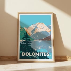 Dolomites National Park Print Italian Mountain Wall Art Alpine Landscape Poster Nature Decor Hiking Gift European Travel Print