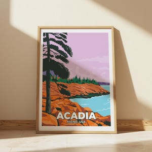 Acadia National Park Print Nature Wall Art Maine Landscape Poster National Park Art Print Acadia Decor Hiking Gift Outdoor Adventure Art