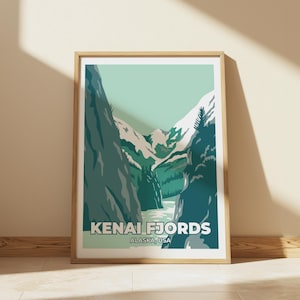Kenai Fjords National Park Print Alaska Wall Art Glacier Landscape Poster Coastal Nature Decor National Parks Gift Arctic Travel Print
