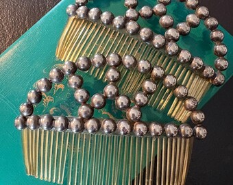 Antique Silver Hair Combs set of two