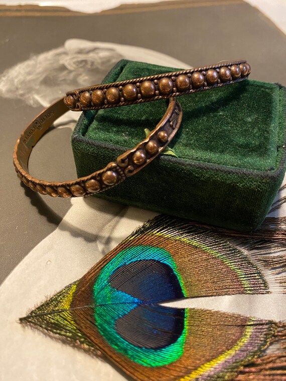 Pair of Solid Copper Bracelets - image 1