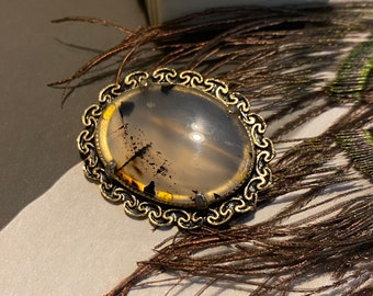 Vintage Agate Brooch