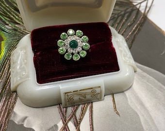 Sterling silver adjustable flower ring