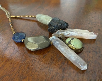 Sterling turquoise pendant with crystal embellishments