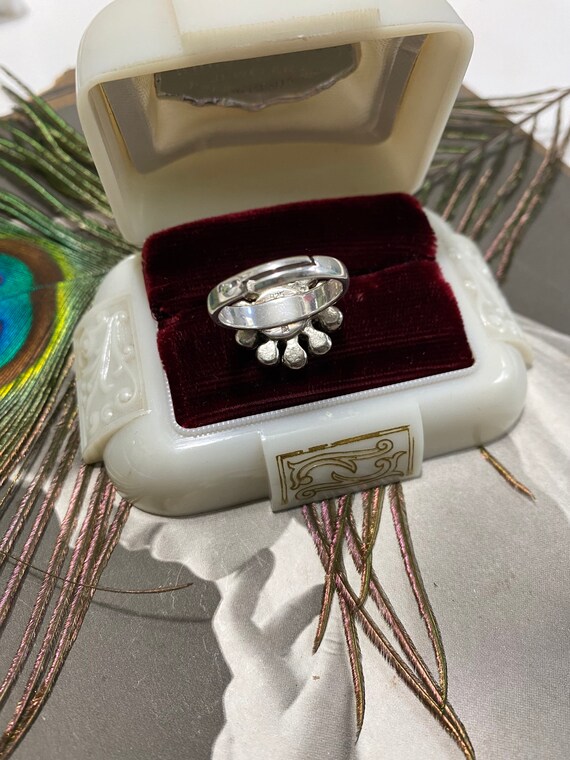 Sterling silver adjustable flower ring - image 8