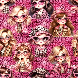 Egentillverkat tyg - Jersey - French Terry - Muslin - Bomull - Softshell - OEKO-TEX Standard 100 - Säljs per meter - Leopardmönster för flickor