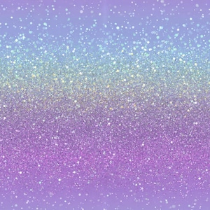 Könnte beinhalten: Ein schimmernder Farbverlaufshintergrund mit Glitzereffekt. Die Farben gehen von Hellblau oben über ein blasses Grün bis zu einem tiefen Lila unten über. Glitzerpartikel sind verstreut und erzeugen einen funkelnden Effekt.