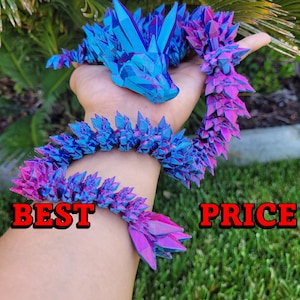 3D gedruckter Drache | Riesiges Gliederdrache Spielzeug | Großer Kristalldrache Geschenk für Kinder