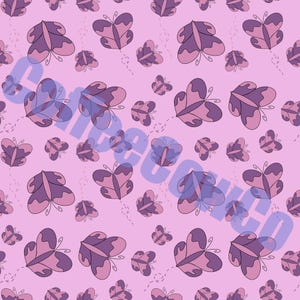 Butterfly seamless pattern design, hand drawn PNG, cute girly butterflies instant download, printable decorative scrapbooking journal paper