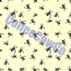 Seamless printable bee pattern cute bumblebee pattern yellow patterns printable png design for journal scrapbooking cute hand drawn art