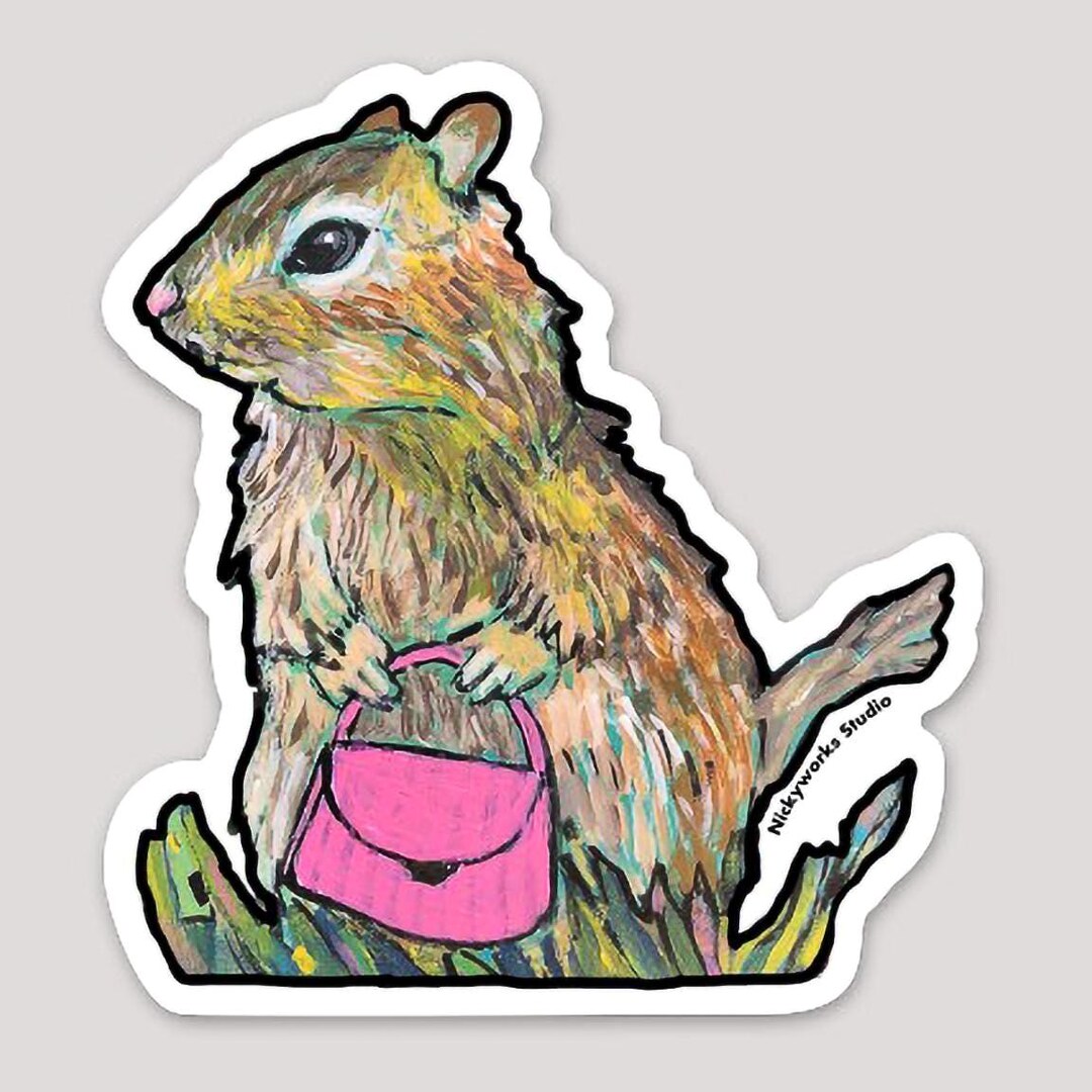 Chipmunk Sticker Chipmunk Sticker, Purse Sticker, Rodent Sticker, Fashion Sticker, Fun ...