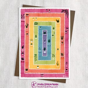 13x18cm Regenbogen + Pflanzen Blanko Grußkarten– Alle Anlässe– Abstrakte Pflanzen Kunstdrucke– Archivpapier– Recycelte Umschläge– Rahmenbar– Handgemacht