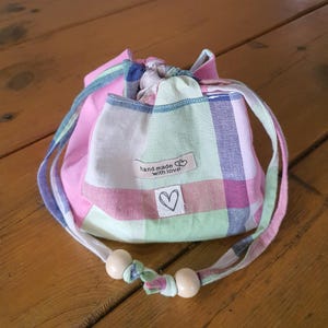 Komebukuro Beutel, Japanischer Geschenkbeutel aus Stoff, Handgemacht, nachhaltig, Patchwork Upcycling, Wiederverwendbare Geschenkverpackung
