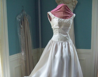 wedding dress with hand embroidered bodice