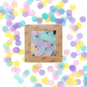 Eco Confetti - Enchanted: Lavender, Aqua, Light Yellow, Pink - Circle Confetti, Eco Friendly Confetti, Round Confetti