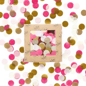 Eco Confetti - Sweetheart: Azalea, Off White, Blush, Metallic Gold - Circle Confetti, Eco Friendly Confetti, Eco Confetti, Circle Confetti