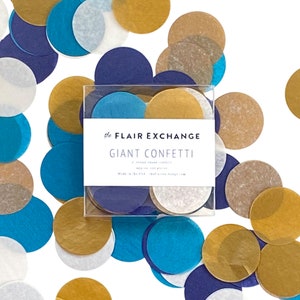 Reuze 2" Confetti - Indigo: Marine, Metallic Goud, Havermout, Briljant Blauw - Party Confetti Cirkels voor Tafel Decor of Duidelijke Ballonnen