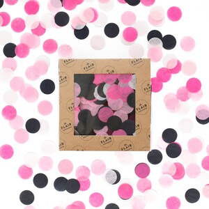 Eco Confetti - Flamingle: Dark Pink, Black, Hot Pink, Blush - Circle Confetti, Eco Friendly Confetti, Round Confetti
