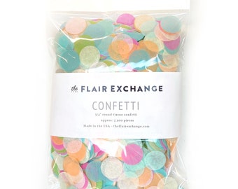 Bulk Pack Confetti - Rainbow: Raspberry, Blush, Peach, Vanilla, Sage, Mint, Aqua, Dusty Blue -DIY Party Confetti, Party Decoration,