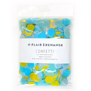 Bulk Pack Confetti - Poolside : Yellow, Powder, Oxford, Aqua - DIY Party Confetti, Party Decoration, Bridal Shower, Bachelorette Confetti