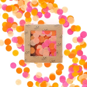 Eco Confetti - Bright: Hot Pink, Orange, Tangerine, Peach - Circle Confetti, Eco Friendly Confetti, Round Confetti