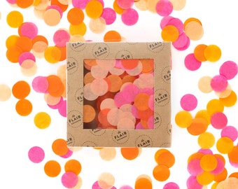 Eco Confetti - Bright: Hot Pink, Orange, Tangerine, Peach - Circle Confetti, Eco Friendly Confetti, Round Confetti