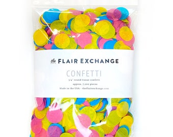 Lot de confettis fluo : rose fuchsia, jaune, vert citron, turquoise