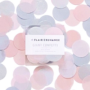 Giant 2&quot; Confetti - Pink Quartz: Blush Pink, Sand, Metallic Silver, Gray - Party Confetti Circles for Table Decor or Clear Balloons