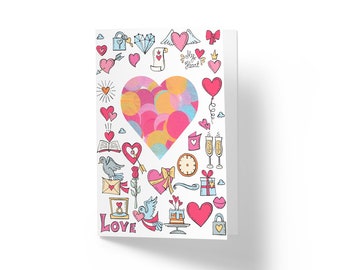 Carte de vœux Confettis Amour A7